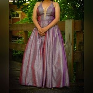 Multi color (purple) ball gown prom dress